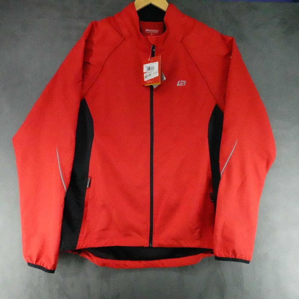 Bellwether mens XXL Removeable long sleeve red zippered cycling jacket New